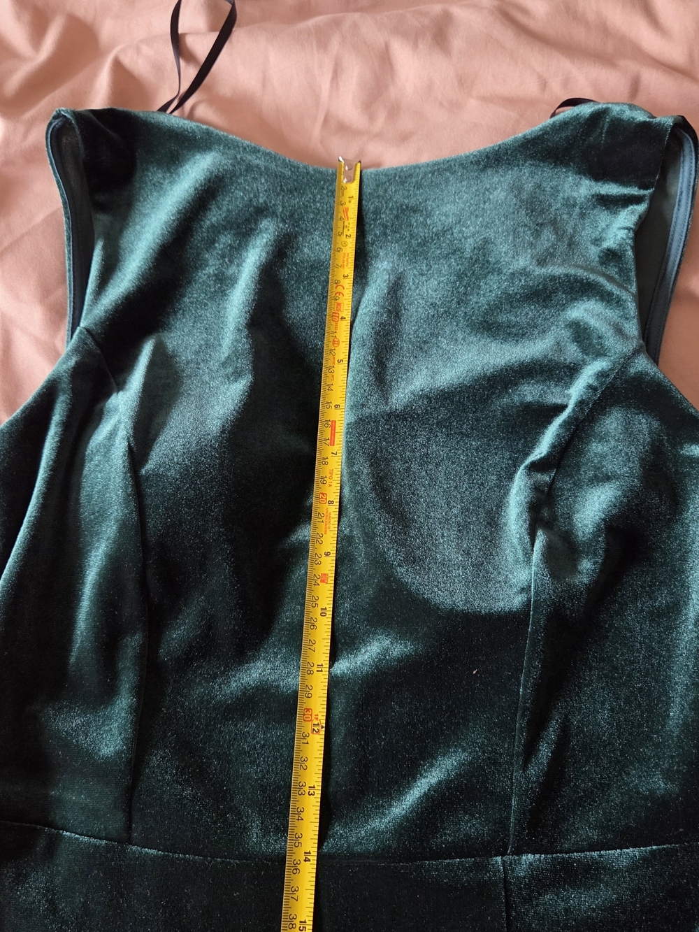 NWT Windsor Hunter Green Velvet Gown - Deep V-Back With Boning - Picture 10 of 13